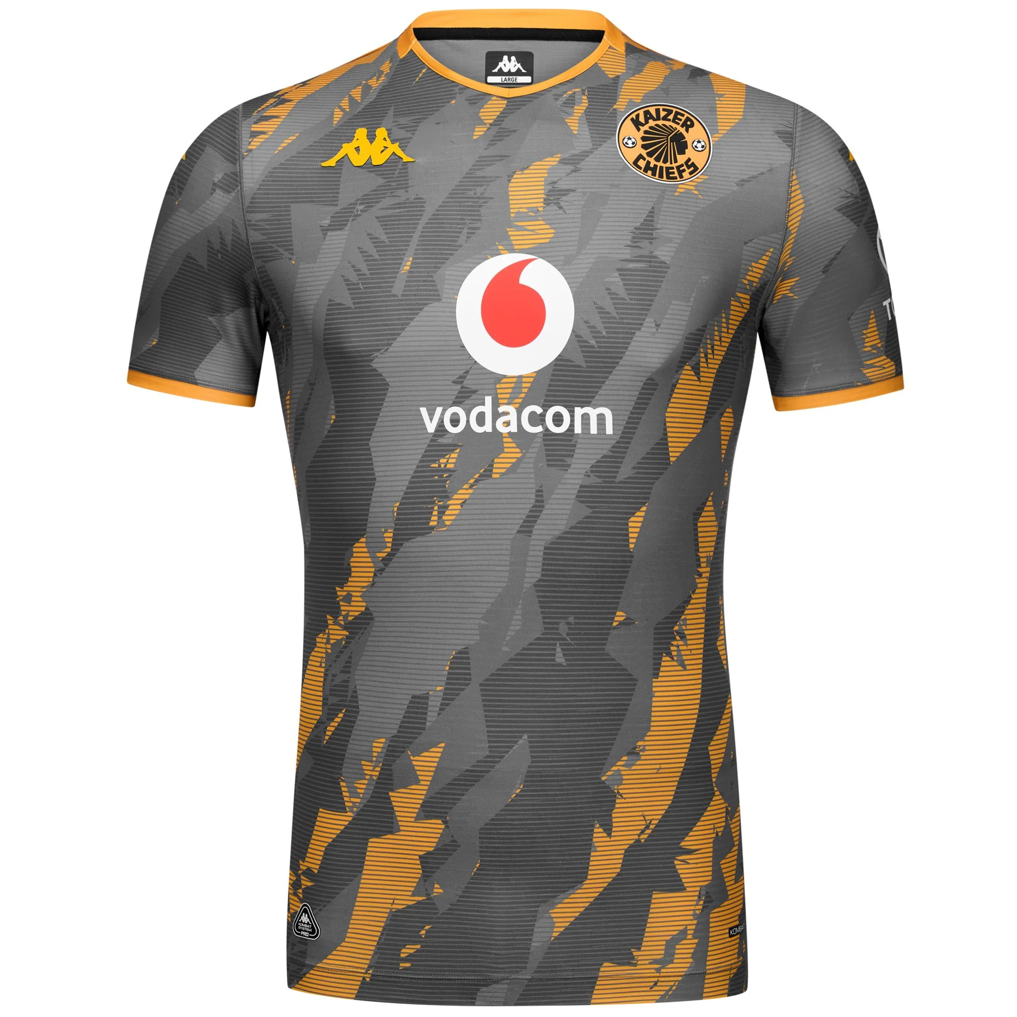 KOMBAT PRO 2026 AWAY AM - Active Jerseys - Shirt - Man - GREY CHARCOAL-YELLOW SAFFRON-SPONSOR