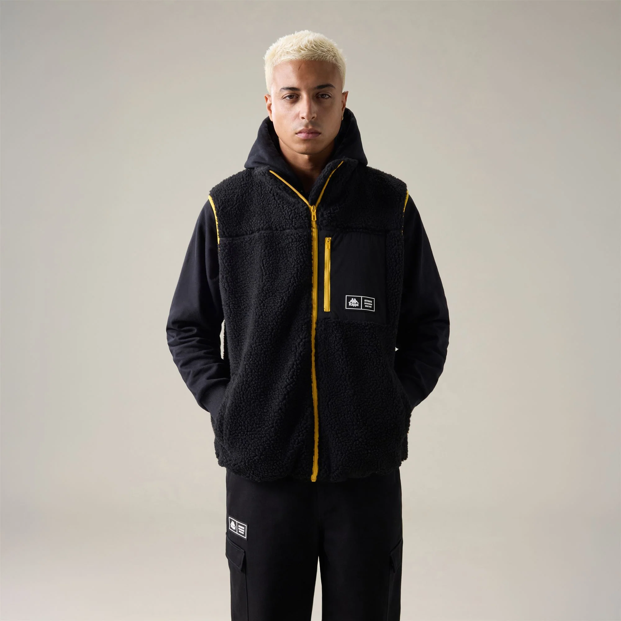 OLESIA - Fleece - Vest - Man - Black-Yellow Spectra