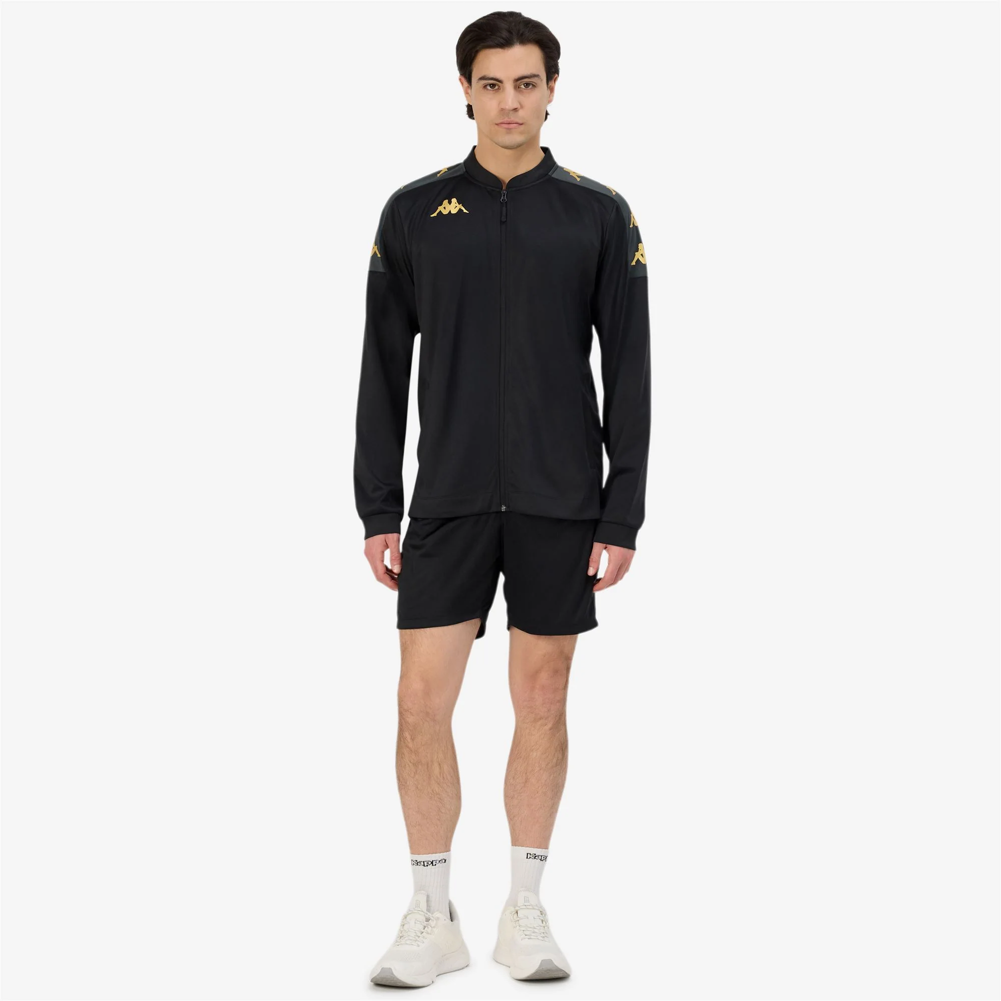 KAPPA4FOOTBALL GIULLIO - Fleece - Jacket - Man - BLACK-GREY DK