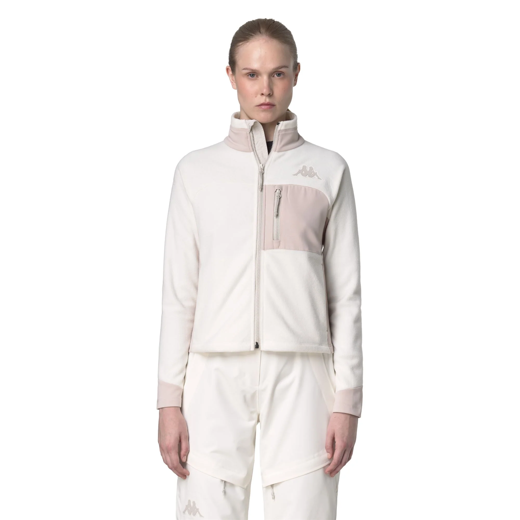 673 - Fleece - Jacket - Woman - White Coconut-Beige Stone