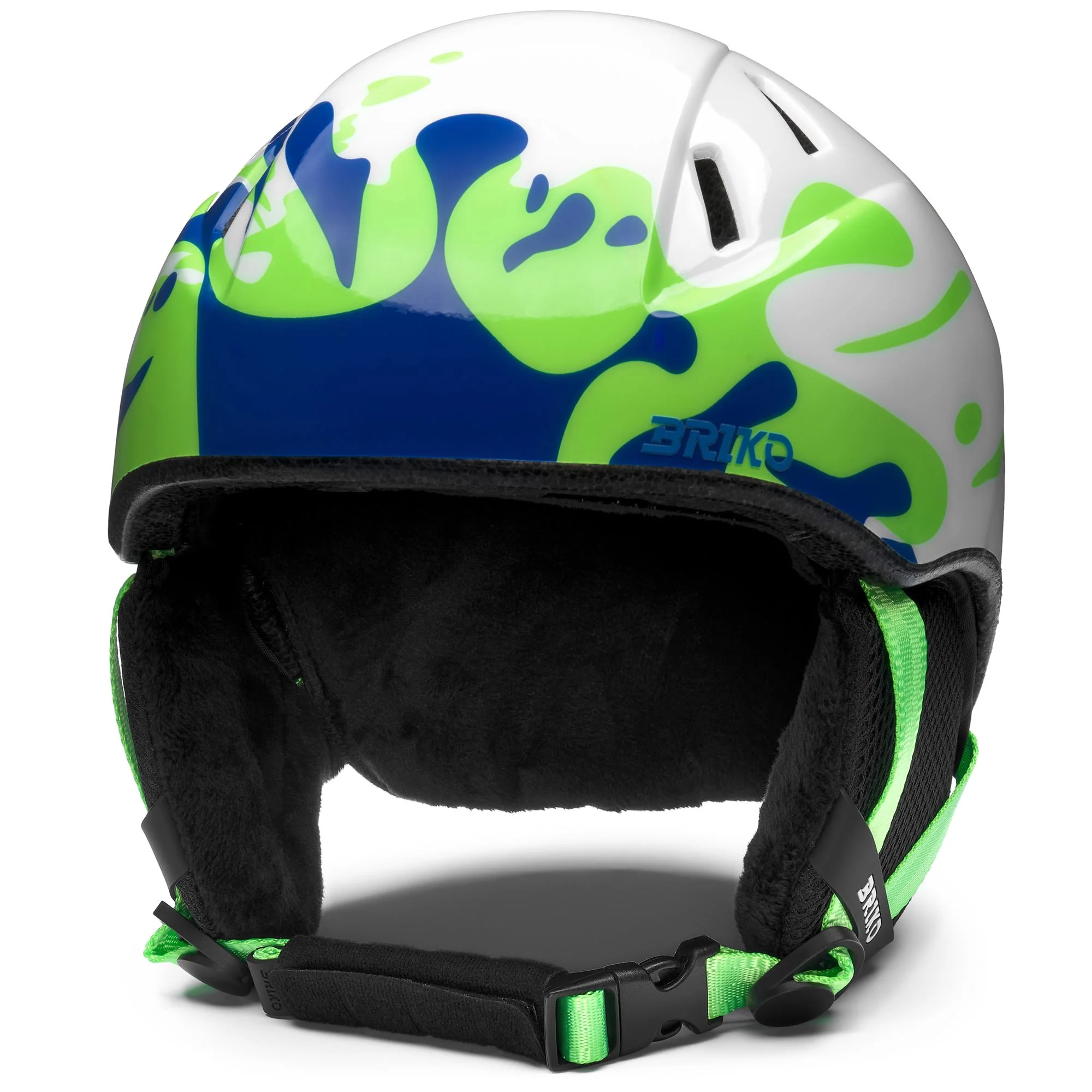 MAKALU GRAPHIK - Helmets - Helmet - Kid unisex - SHINY WHITE-NEON GREEN-ENDEAVOUR BLUE