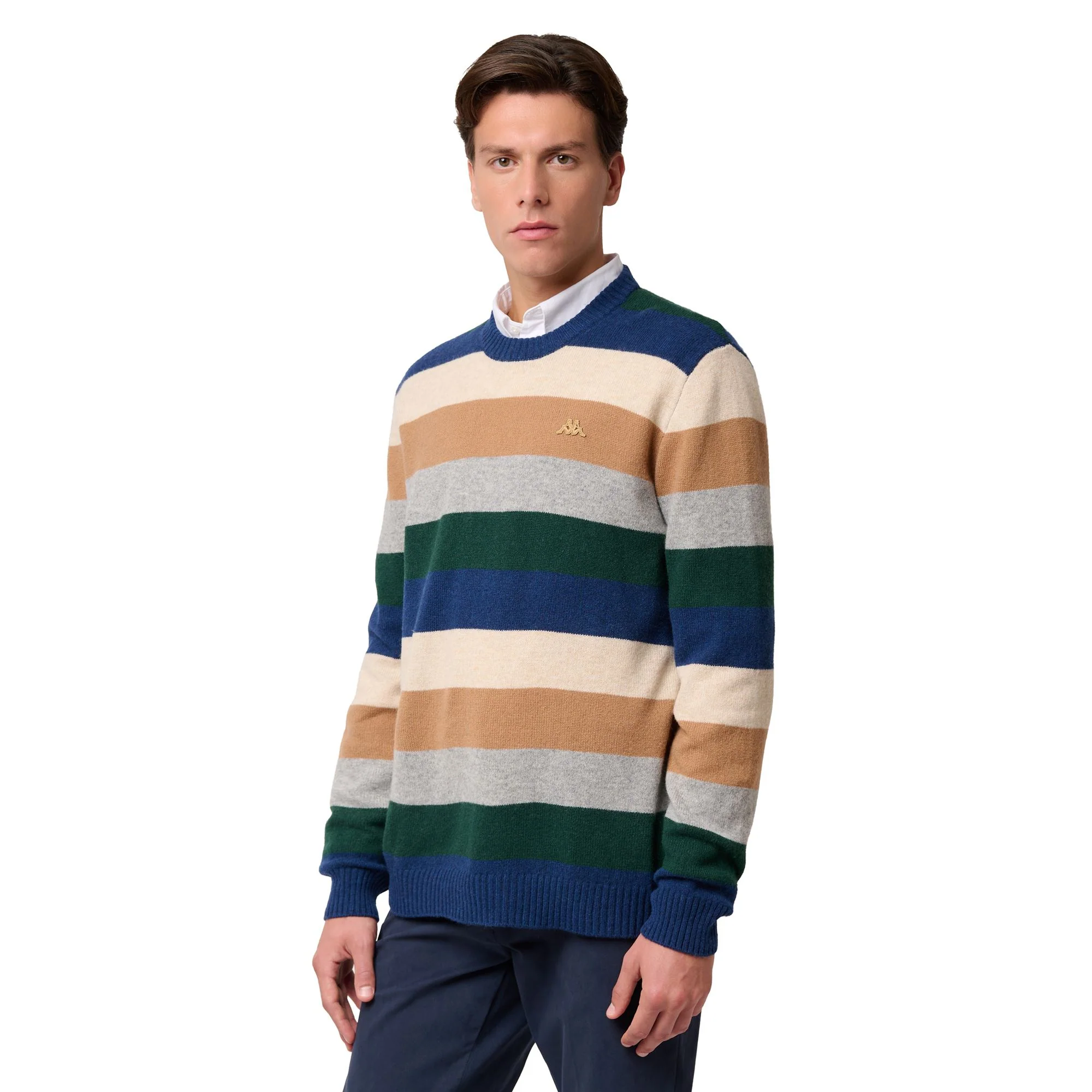 AGASSIE - KNITWEAR - Pull Over - Man - BLUE IRIS-GREEN JUNE-GREY FROST-BEIGE COFFEE-BEIGE CLAY