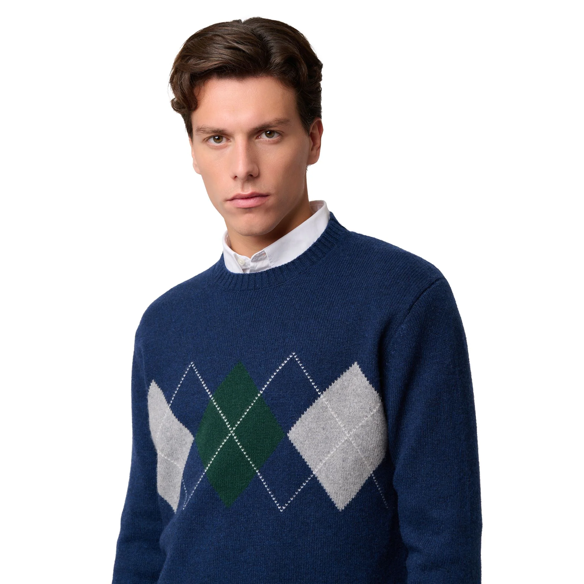 AVALON - KNITWEAR - Pull Over - Man - BLUE IRIS-GREY FROST-GREEN JUNE-WHITE NATURAL - Image 6