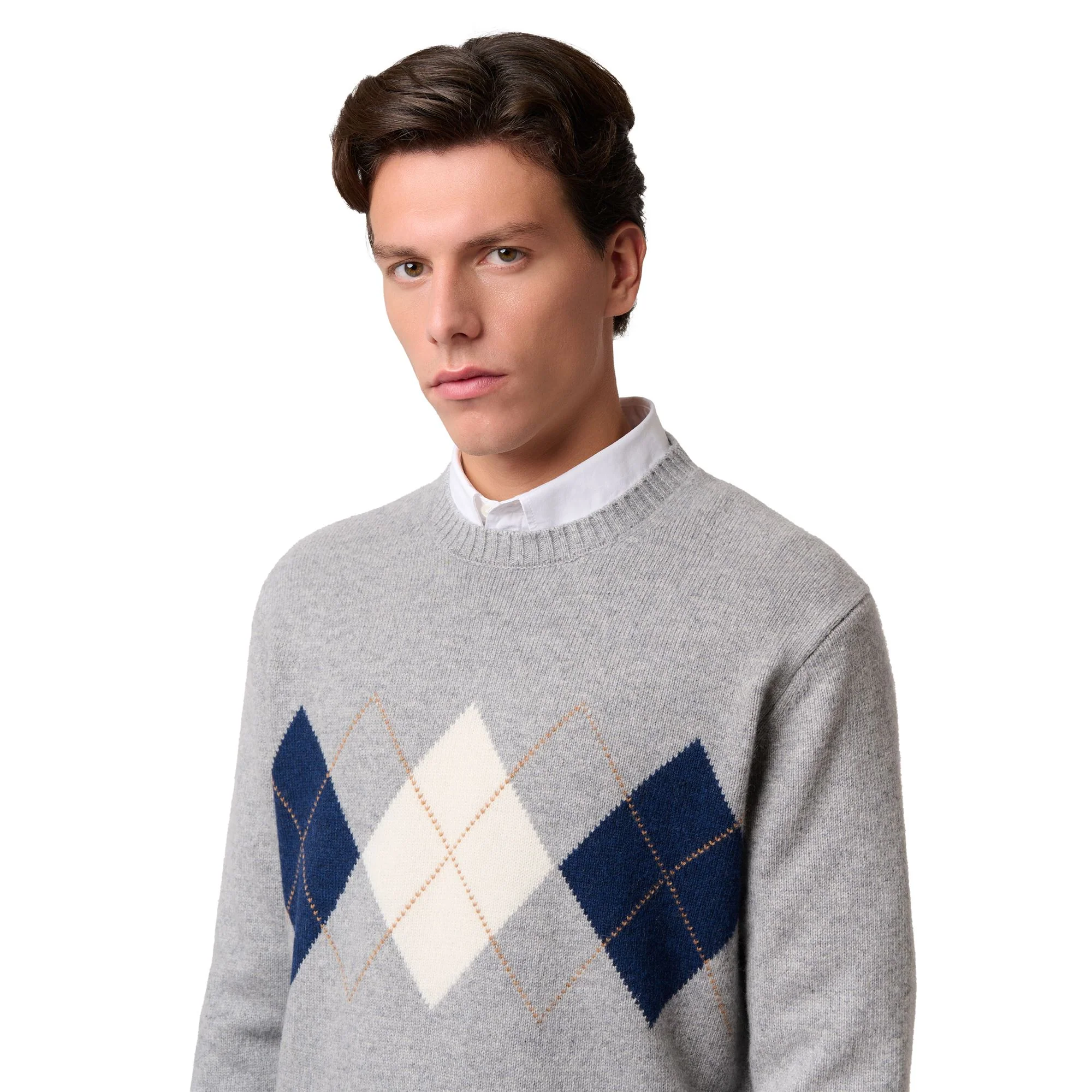 AVALON - KNITWEAR - Pull Over - Man - GREY FROST-BLUE IRIS-WHITE NATURAL-BEIGE COFFEE - Image 6