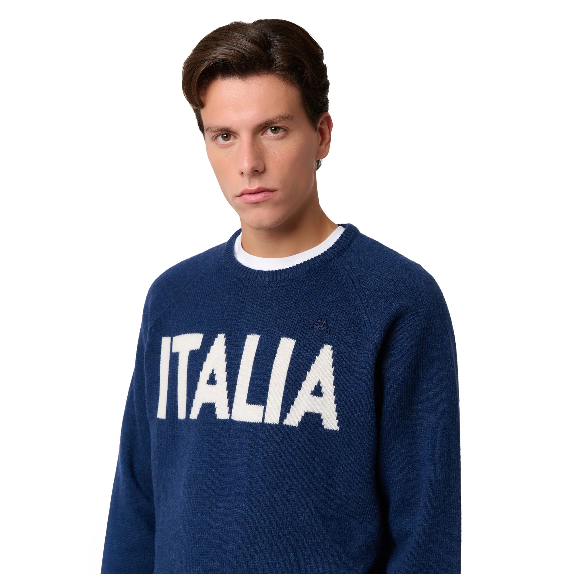 EROI KNIT ITALIA - KNITWEAR - Jumper - Man - BLUE IRIS-WHITE NATURAL - Image 6
