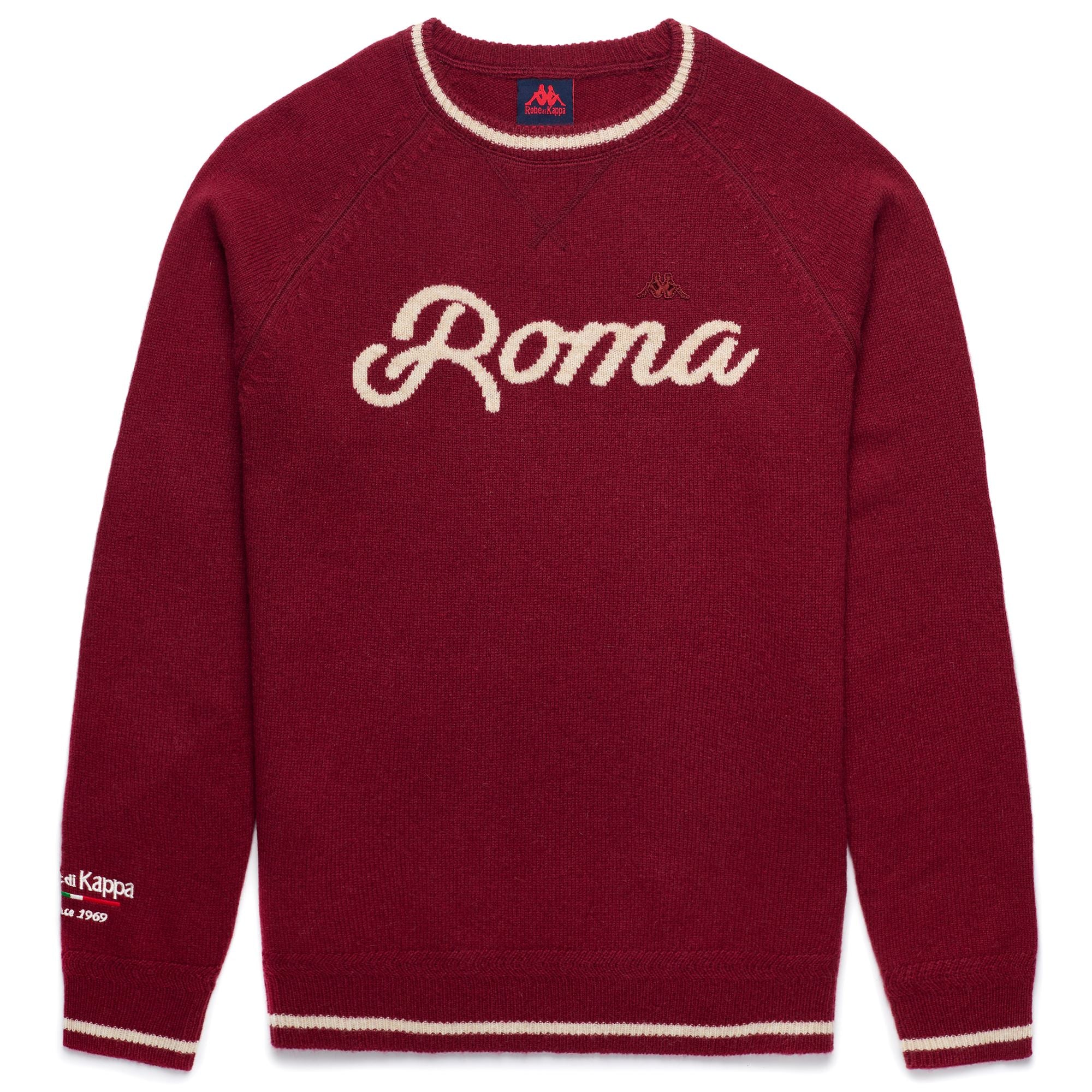 EROI KNIT ROMA - KNITWEAR - Jumper - Man - RED POMEGRANATE-BEIGE CLAY