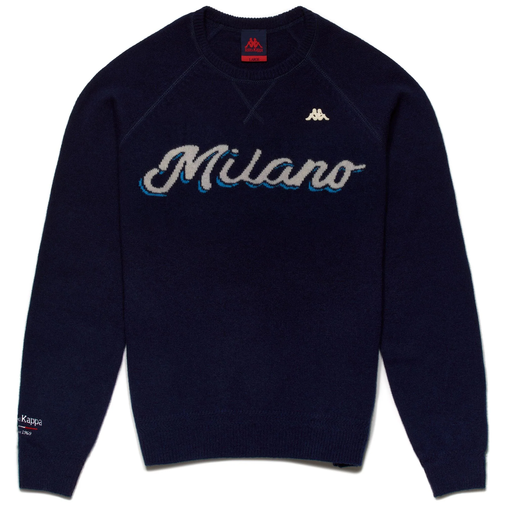EROI KNIT ROUND - KNITWEAR - Jumper - Man - MILANO NAVY-CREAM
