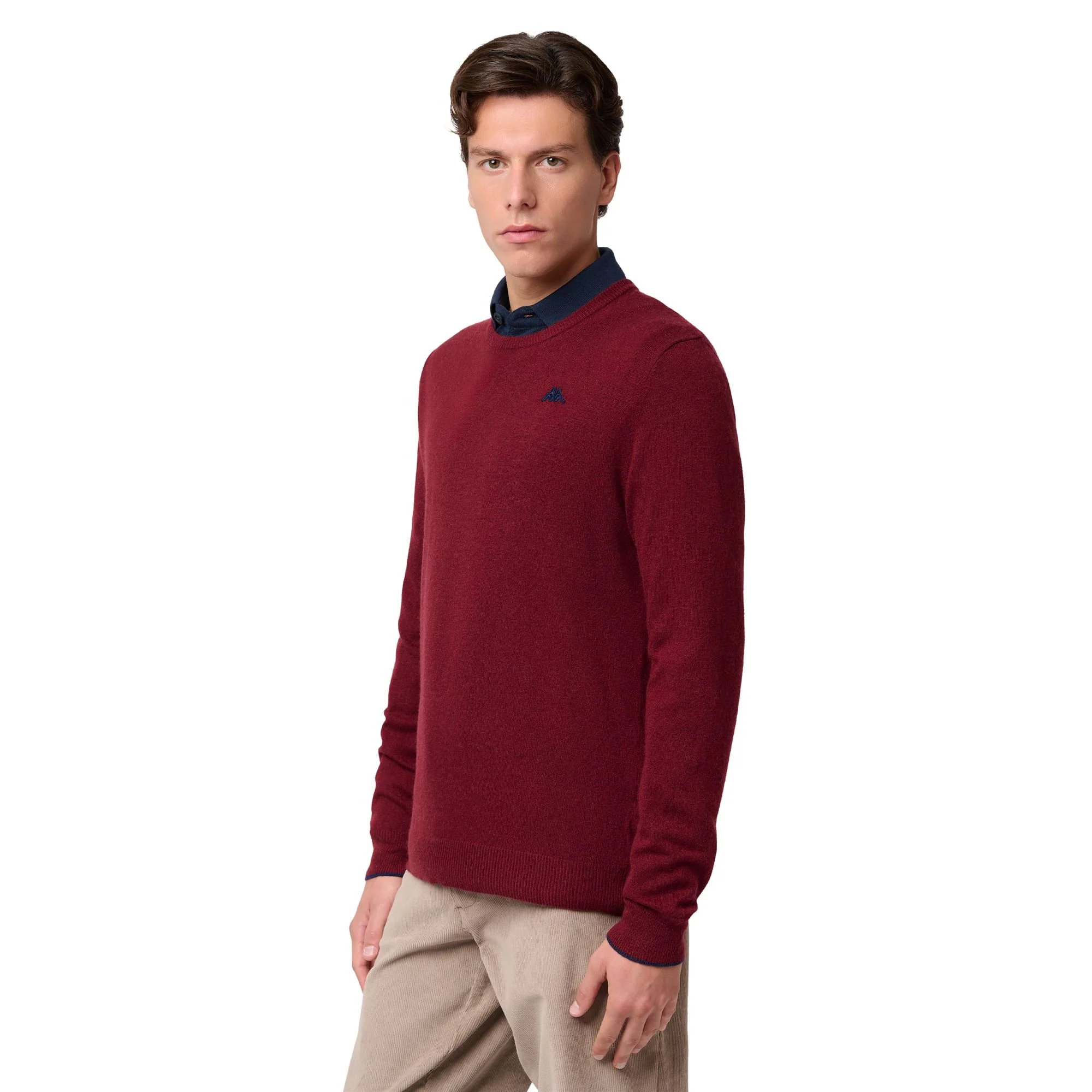 GRAVER - KNITWEAR - Pull Over - Man - RED POMEGRANATE-BLUE IRIS