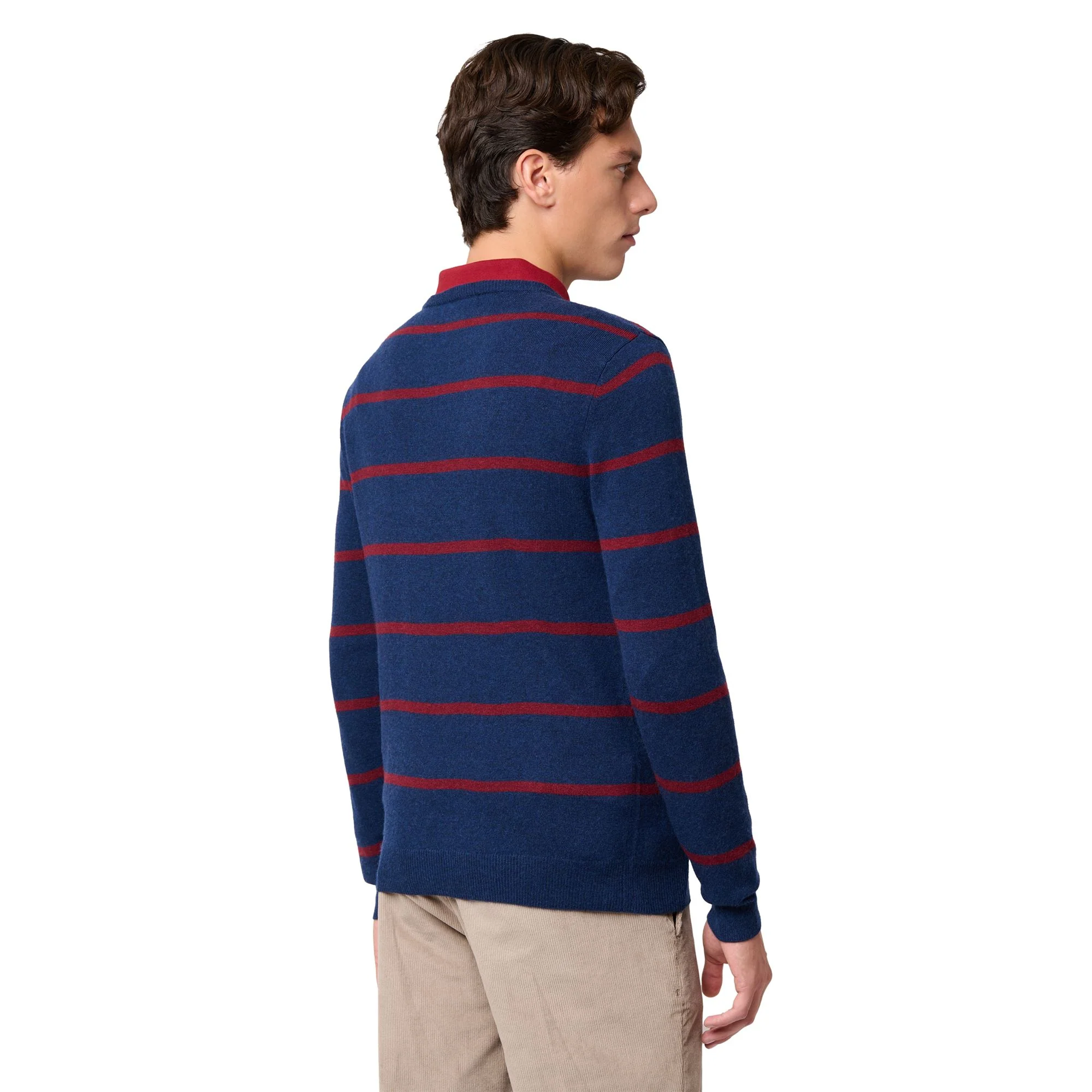 GROS - KNITWEAR - Pull Over - Man - BLUE IRIS-RED POMEGRANATE - Image 5