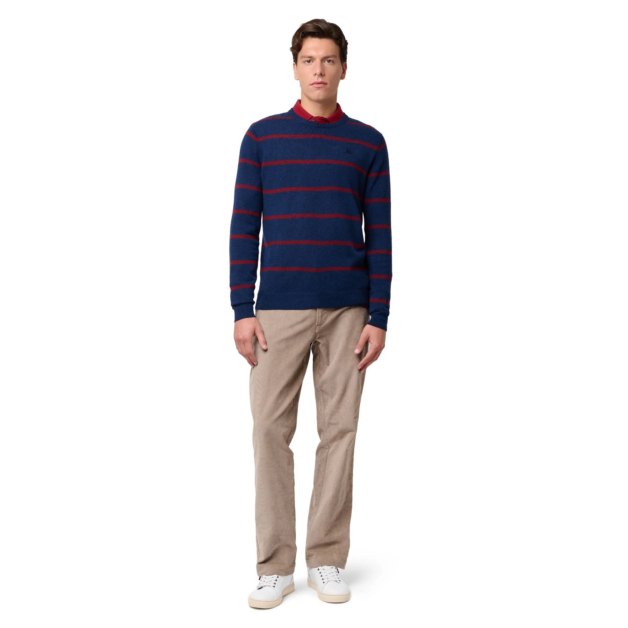 GROS - KNITWEAR - Pull Over - Man - BLUE IRIS-RED POMEGRANATE - Image 6