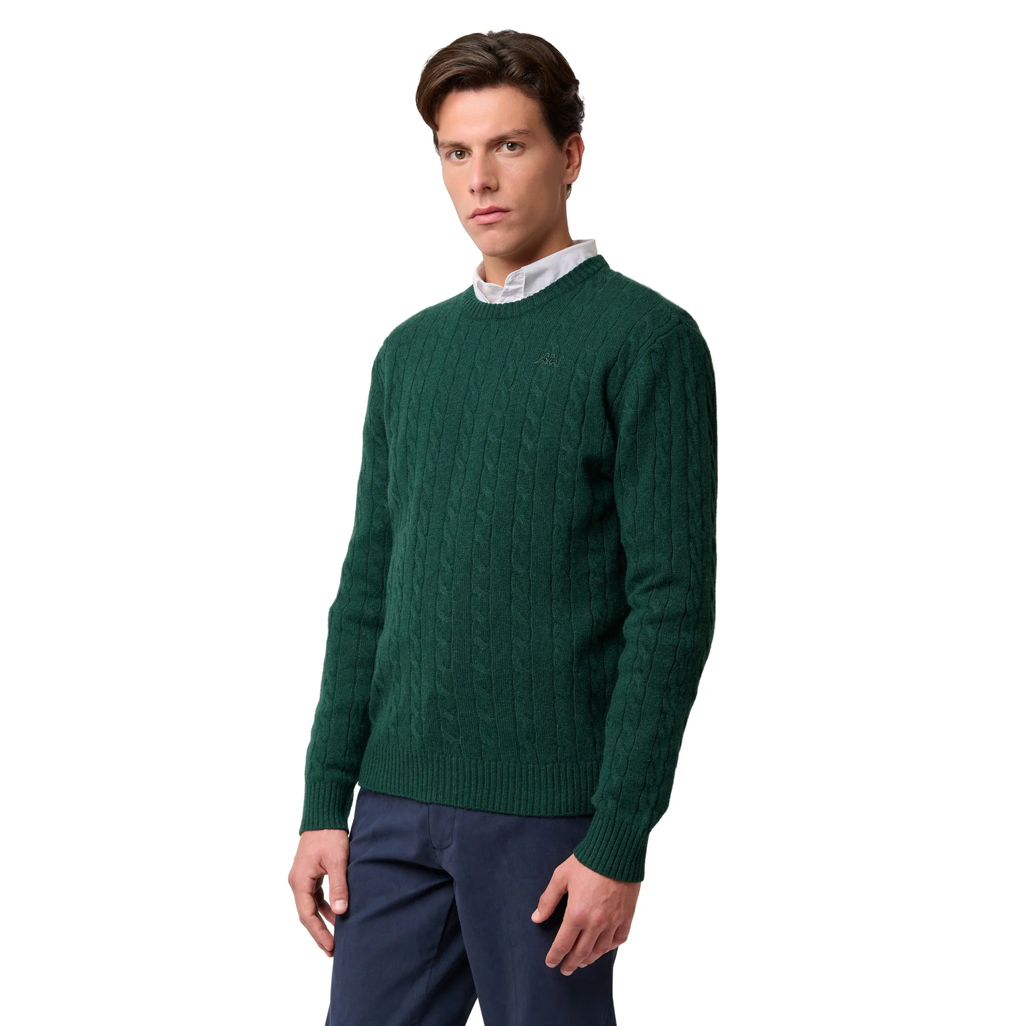 HERBIE - KNITWEAR - Pull Over - Man - GREEN JUNE