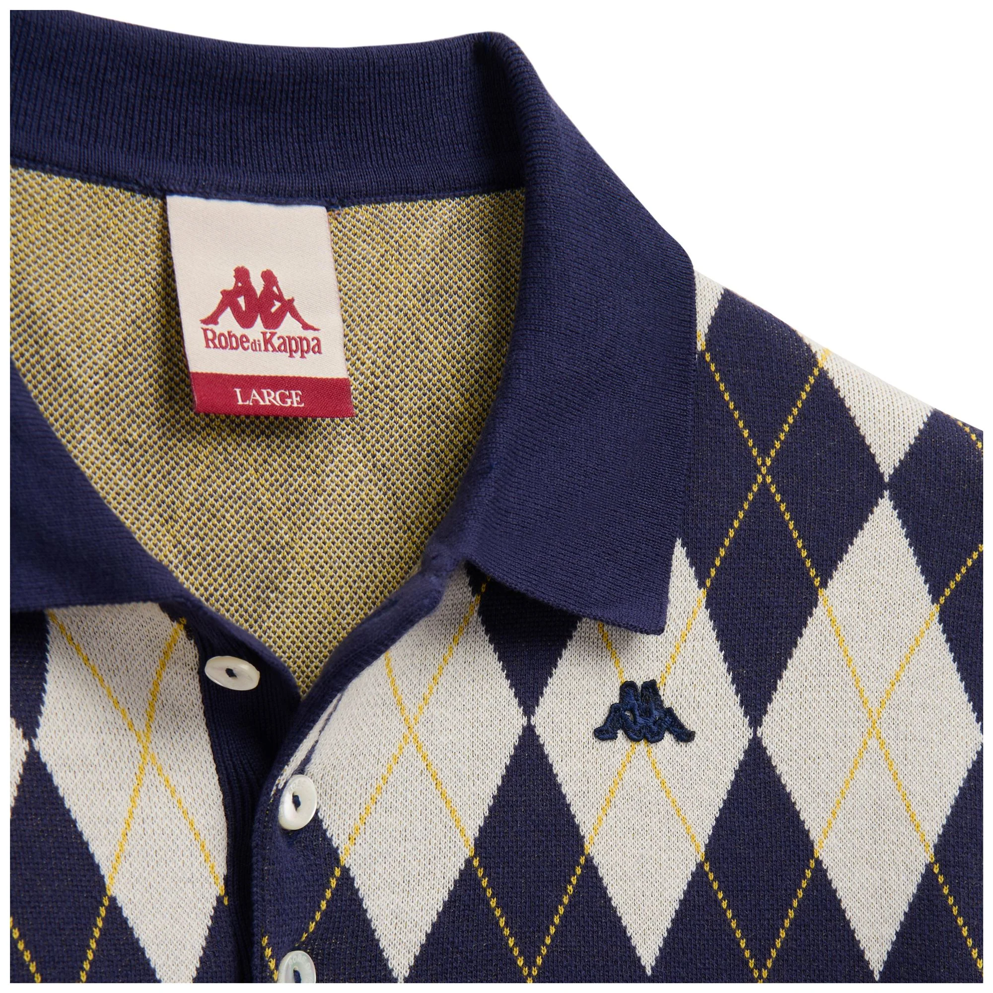 ROBE GIOVANI ARGYLL - KNITWEAR - Polo - Man - WHITE MASTICE-BLUE MARINE-YELLOW CHROME - Image 3