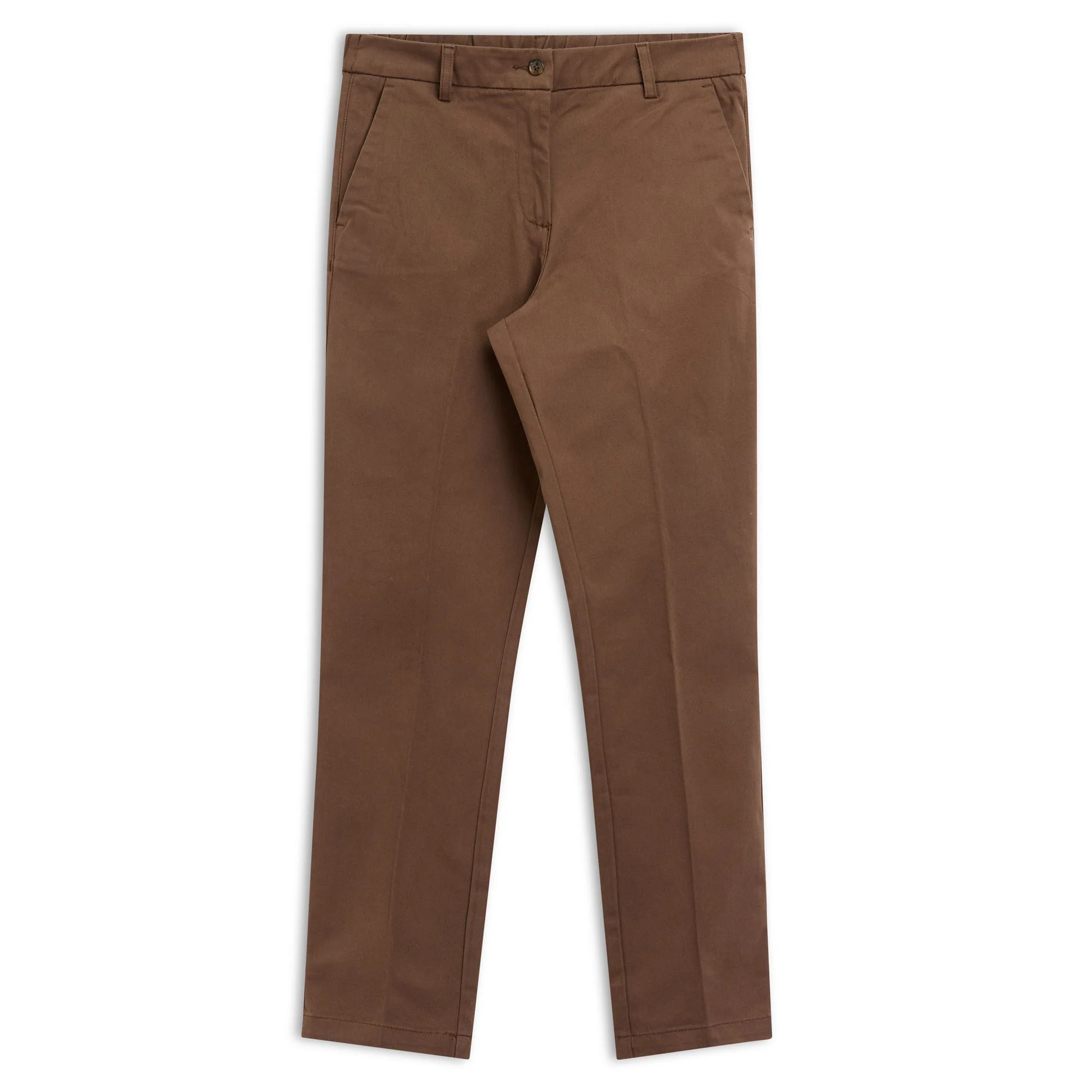 ALINA COMFORT PEACHED GABARDINE - Pants - CHINO - Woman - BROWN SEAL