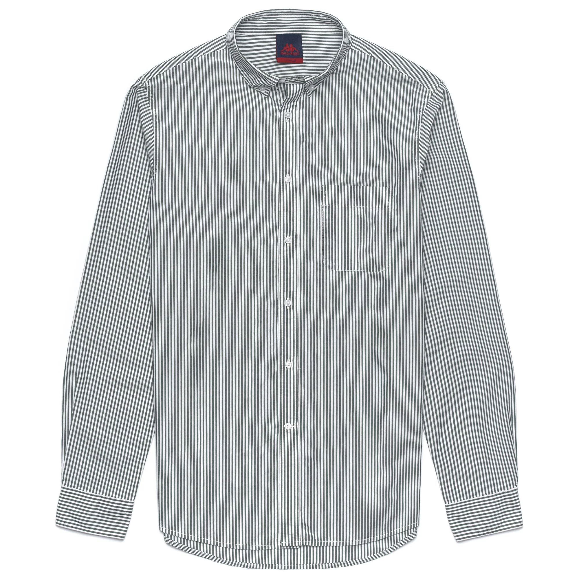 IDALGO - SHIRTS - Button Down - Man - WHITE-GREEN STRIPE