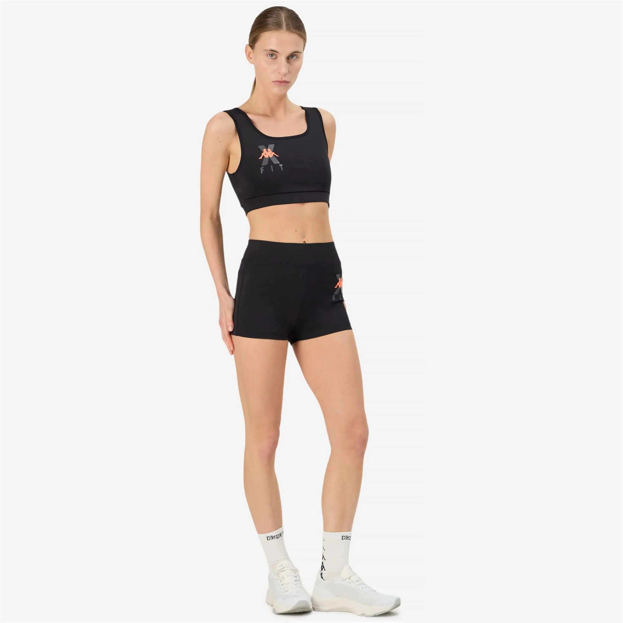 KOMBAT WKT ESCAME - Shorts - Sport Shorts - Woman - BLACK-NEON CORAL