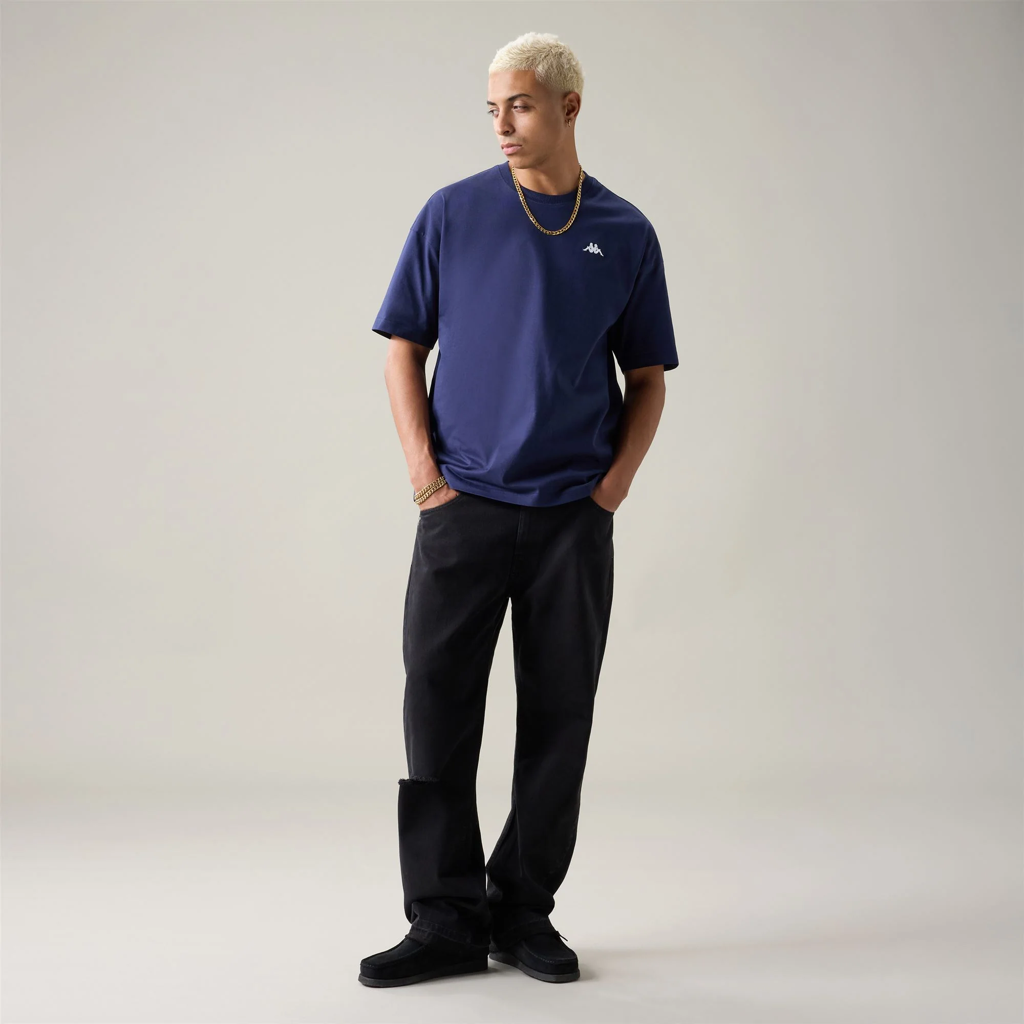 OLMIA - T-Shirts & Top - T-Shirt - Man - Blue Iris-White