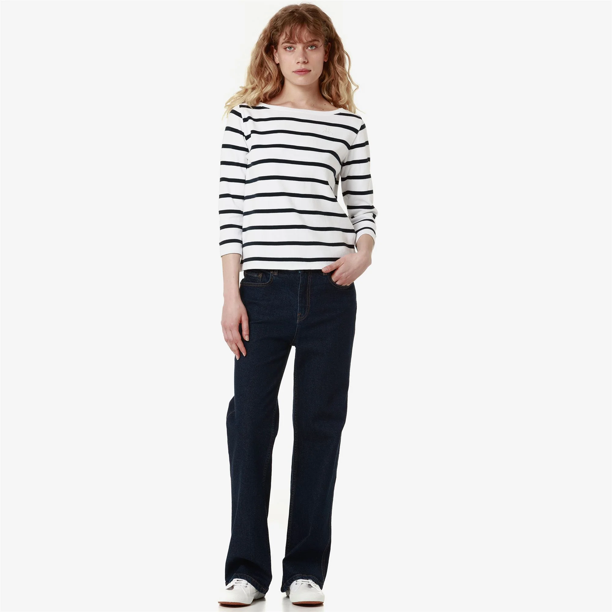 FRANCINE - T-ShirtsTop - T-Shirt - Woman - WHITE-BLUE NAVY