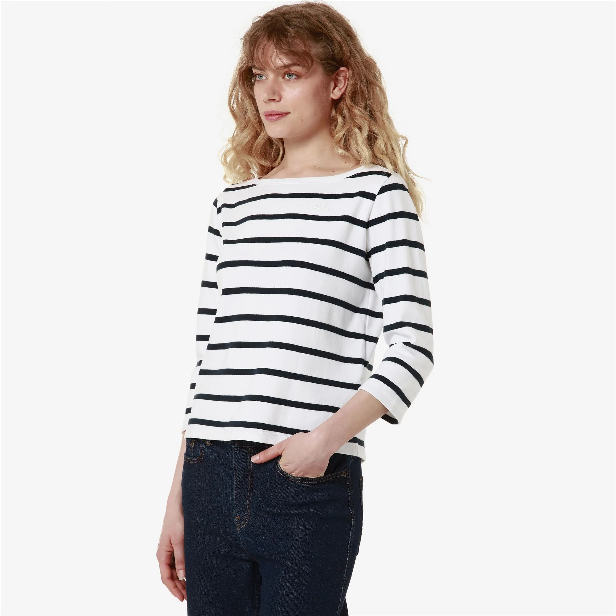 FRANCINE - T-ShirtsTop - T-Shirt - Woman - WHITE-BLUE NAVY - Image 5